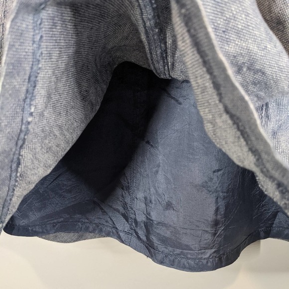 Ann Taylor Blue Linen Fit n Flare Skirt with Pocke - Picture 10 of 12